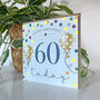 Balloon Brights 60th Birthday Card Blue, thumbnail 2 of 2