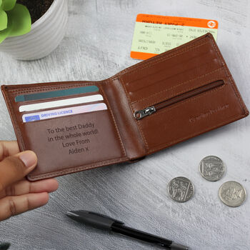 Gifts For Men Personalised Leather Wallet For Him, 6 of 10