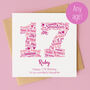 Personalised Pink Star 17th Birthday Card, thumbnail 1 of 3