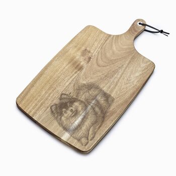 Personalised Pomeranian Engraved Acacia Serving Board, 5 of 11
