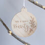 Personalised Wooden Mr And Mrs Christmas Bauble, thumbnail 2 of 4