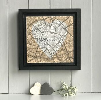 Personalised Map With White Painted Heart Background, 6 of 9
