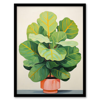 Full Bodied Fiddle Leaf Fig Plant Lovers Wall Art Print, 5 of 6