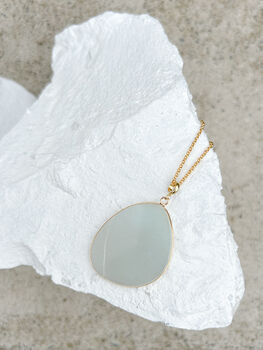 Amazonite Disc Necklace Real 18k Gold Plated, 5 of 7