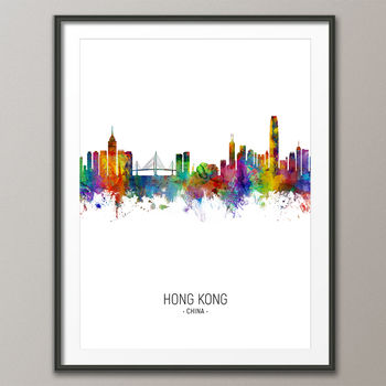 Hong Kong Skyline Portrait Print And Box Canvas, 3 of 5