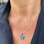 Butterfly Turquoise Silver Necklace, thumbnail 3 of 10