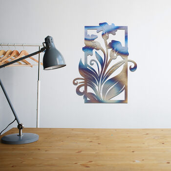 Delicate Metal Iris Flower Wall Art Gift For Her, 9 of 12