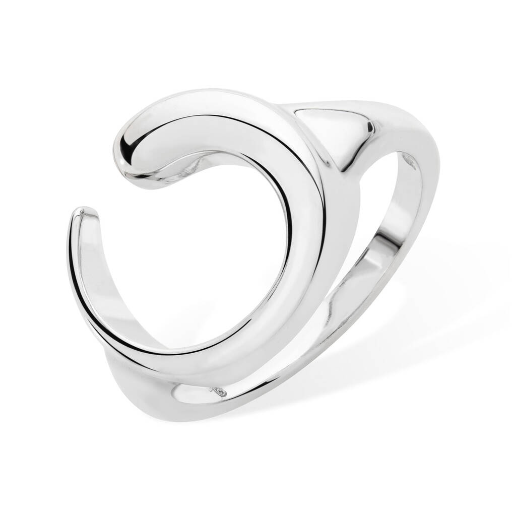 925 Solid Sterling Silver Designer Luna Ring, 1 of 5