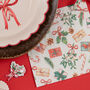 Festive Red And Green Christmas Napkins Candy Canes 20 Pack, thumbnail 1 of 4