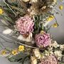 Wild Meadow Pink And Yellow Dried Flower Wreath, thumbnail 4 of 9