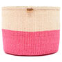 Hoji: Hot Pink Colour Block Woven Basket, thumbnail 5 of 9