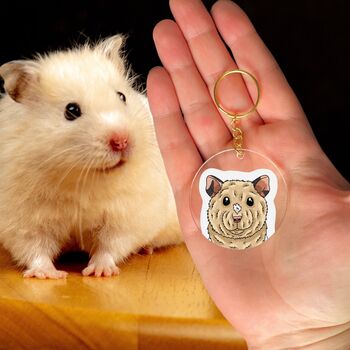 Personalised Hamster Half Portrait Keyring, 7 of 8