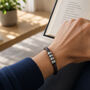 Mens Leather Bracelet With Personalised Rings, Fathers Day Gift For Him, thumbnail 1 of 11