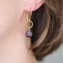 Gold Plated Circle And Gemstone Earrings, thumbnail 6 of 12