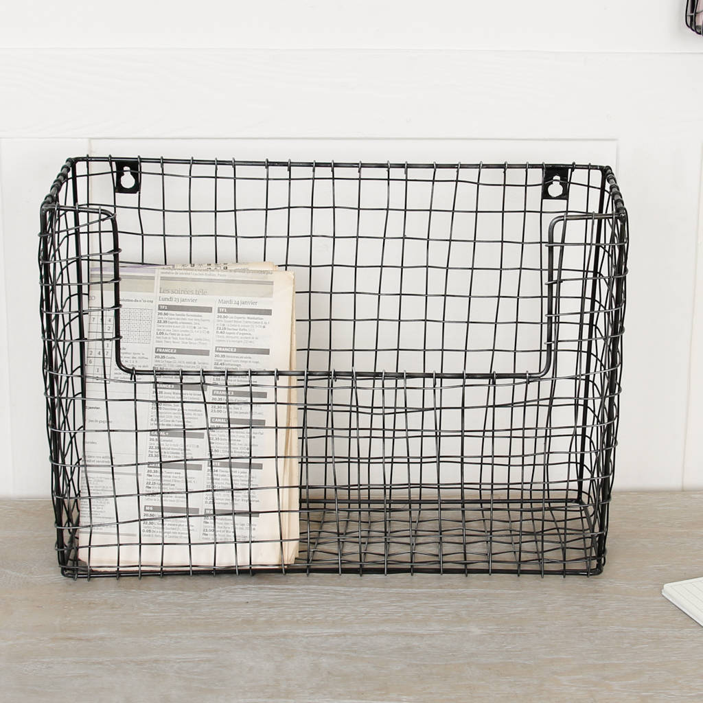 set of three industrial chicken wire storage baskets by dibor