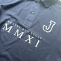 Personalised Men’s Heritage Varsity Style Polo Shirt With Custom Initials, thumbnail 1 of 5