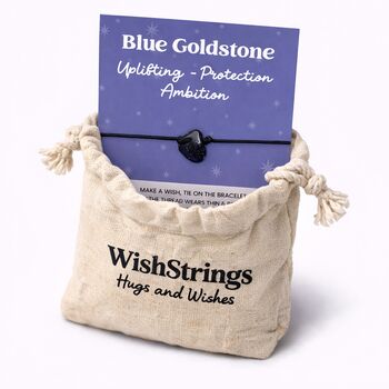 Blue Goldstone Wish Bracelet Ambition Gift, 2 of 3