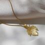 Gold Plated Sterling Silver Ivy Leaf Necklace, thumbnail 1 of 2