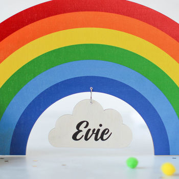 Personalised Rainbow And Clouds Sign, 3 of 5