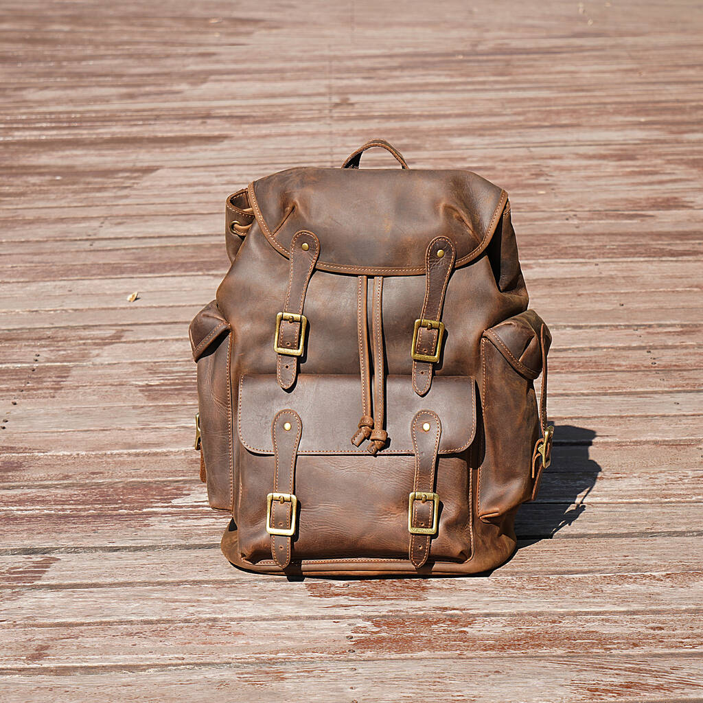 Paratrooper Style Genuine Leather Backpack By EAZO | notonthehighstreet.com