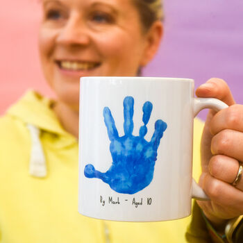 Father's Day Child's Hand Print Mug Personalised, 6 of 6