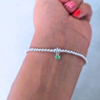 Sterling Silver August Birthstone Bracelet, 2 of 10