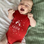 My First Christmas Snow Personalised Babygrow, thumbnail 1 of 3