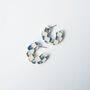 Ocean Checker Hoop Earrings, thumbnail 3 of 6