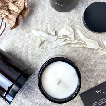 Personalised Sustainable Amber Glass Candle, 2 of 3