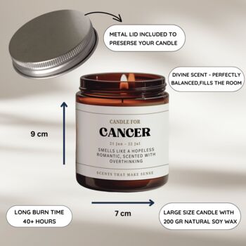Birthday Gift Zodiac Candle For Cancer, 3 of 7