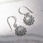 Sterling Silver Petals Dangly Earrings, thumbnail 4 of 5