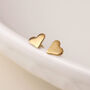 Gold Plated Sterling Silver Heart Micro Stud Earrings – 4mm, thumbnail 4 of 6