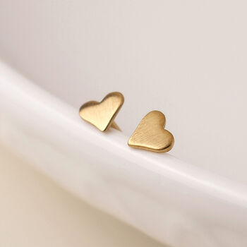 Gold Plated Sterling Silver Heart Micro Stud Earrings – 4mm, 4 of 6