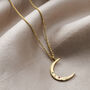 Textured Confetti Birthstone Crescent Moon Necklace, thumbnail 2 of 10
