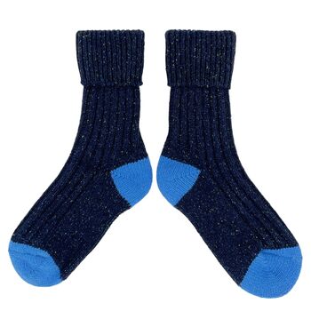 Recycled Silk And Lambswool Blend Cosy Ribbed Socks, 7 of 12