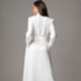 Luciana Ivory Crepe Classic Midi Shirt Dress, thumbnail 3 of 4