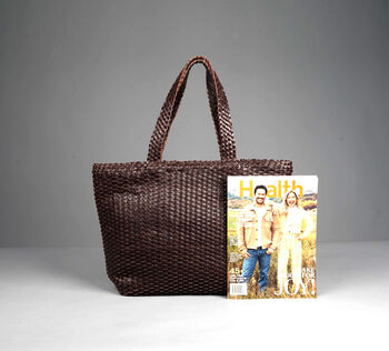 Leather Hand Woven Leather Bag Oversize, 8 of 12