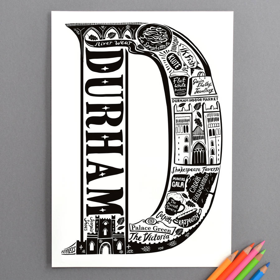 Durham Print Graduation Gift By Lucy Loves This