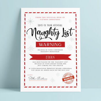 Father Christmas Naughty List Certificate, 2 of 2