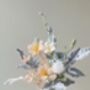 Handmade Crochet Pastel Meadow Bouquet – Soft Blue And Peach Floral Arrangement, thumbnail 3 of 3