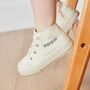 Personalised Ivory Kids High Top Trainers, thumbnail 4 of 5