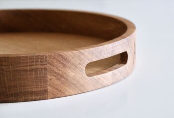 Personalised Round Oak Butlers Tray, 6 of 7