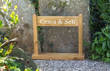 Portable Oak Engraved Sign, 2 of 10