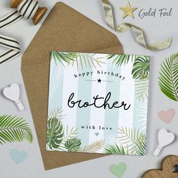 Palm Leaf Brother In Law Birthday Card, 2 of 3
