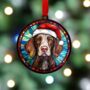 German Shorthaired Pointer In Santa Hat Suncatcher Decoration, thumbnail 4 of 6