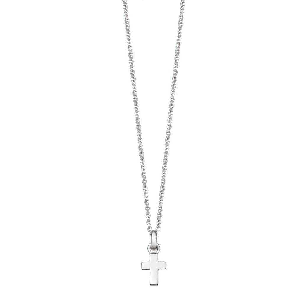 14k White Gold Cross Shield With Joshua 1:9 On the Reverse Charm Pendant -  (A94-376) - Roy Rose Jewelry
