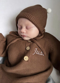 Personalised Embroidered Knitted Baby Romper, 5 of 6
