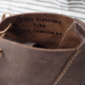 Handmade Recycled Personalised Men's Leather Boots, 2 of 6