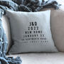 Personalised Eye Test Style New Home Cushion, thumbnail 3 of 5