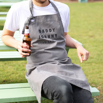 Personalised 'Head BBQ Chef' Grey Apron, 2 of 4